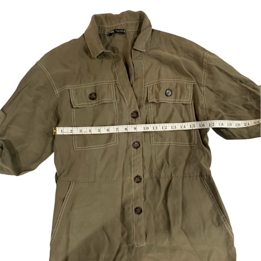 Zara Khaki Jumpsuit woman’s size L - Picture 5 of 8